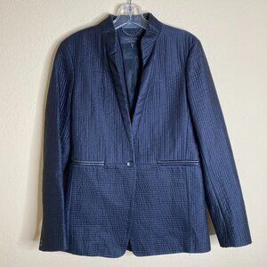 rag & bone textured tuxedo blazer jacket w/ leather trim